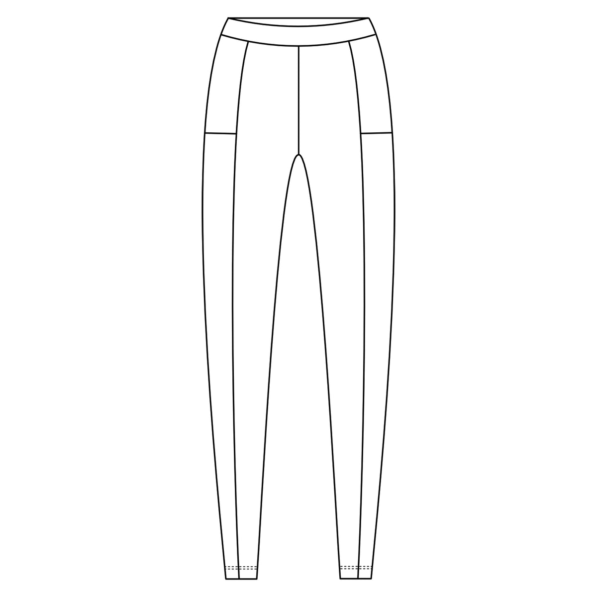Piirroskuva treenileggingeistä, mistä näkee minkä malliset leggingsit ovat.